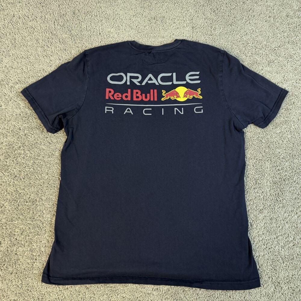 Oracle Red Bull Racing Shirt Mens L Blue Graphic Crew Neck Cotton Tagless